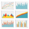Graph and chart template set. Graphics for statistic and business data. Vector infographics elements Royalty Free Stock Photo